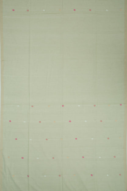 Bengal Cotton Butta Pastel Green Saree