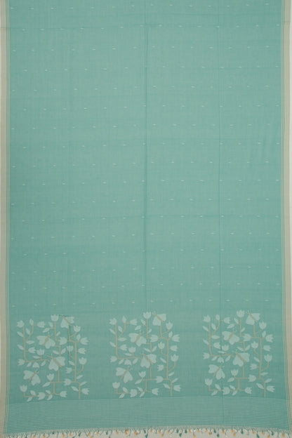 Phulia Cotton Butta Sea Green Saree