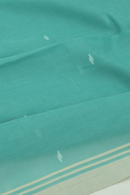 Phulia Cotton Butta Sea Green Saree