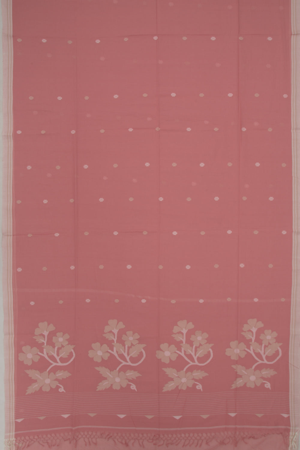 Phulia Cotton Butta Peach Saree