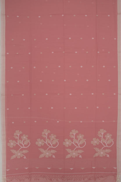 Phulia Cotton Butta Peach Saree