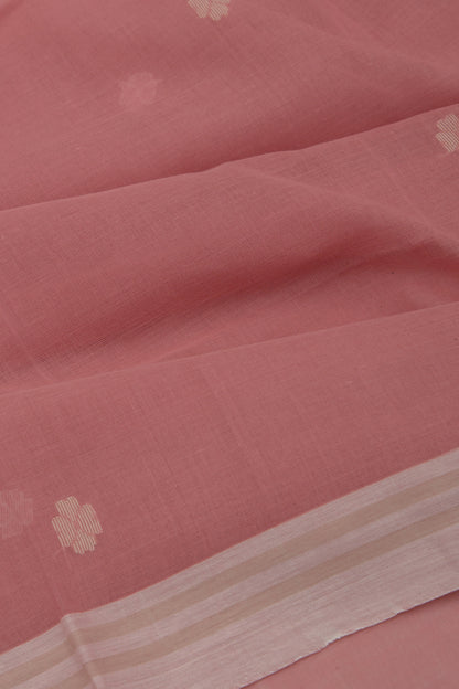 Phulia Cotton Butta Peach Saree