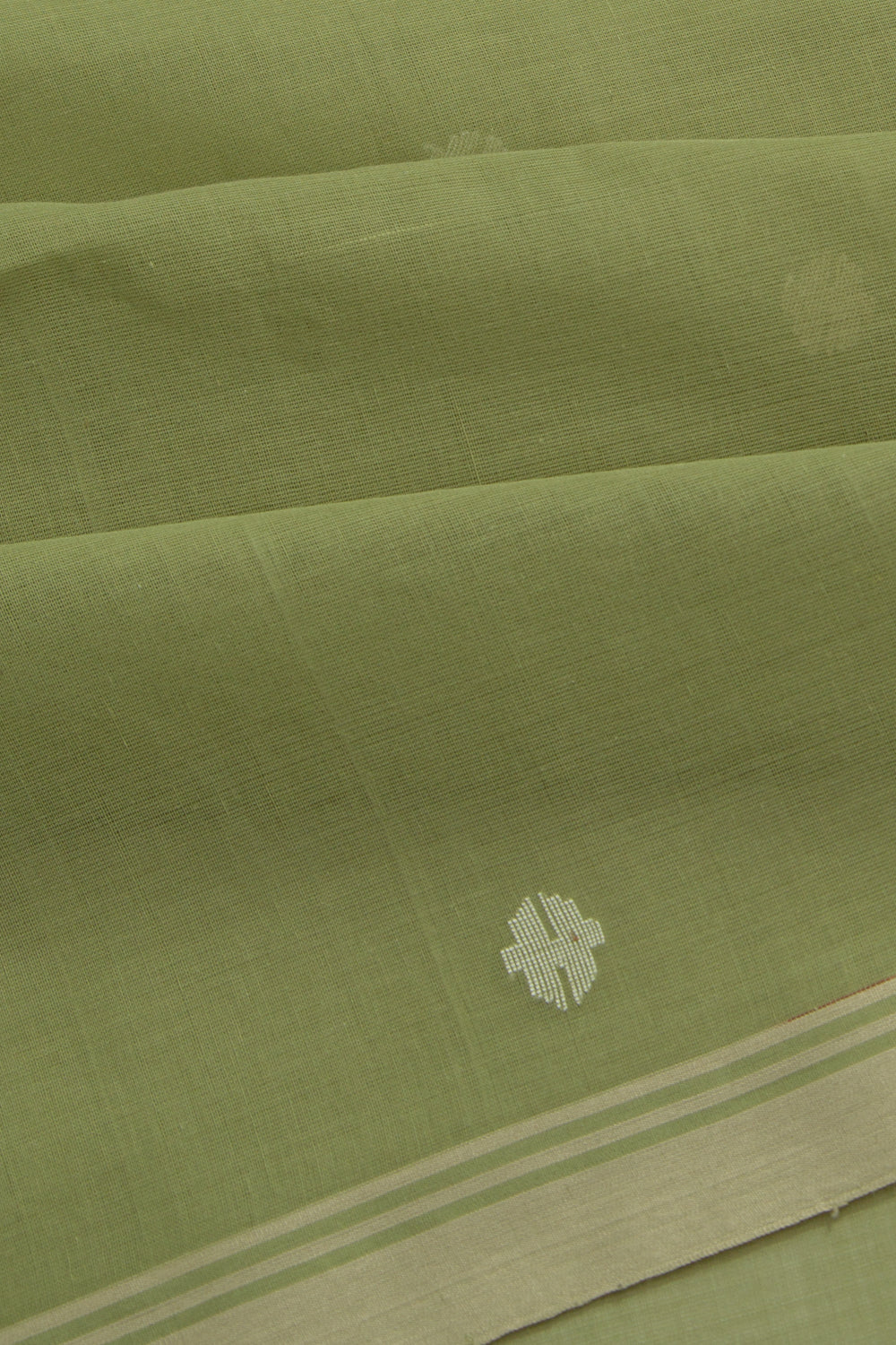 Phulia Cotton Butta Mehandi Green Saree