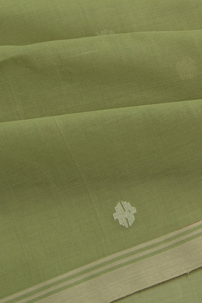 Phulia Cotton Butta Mehandi Green Saree