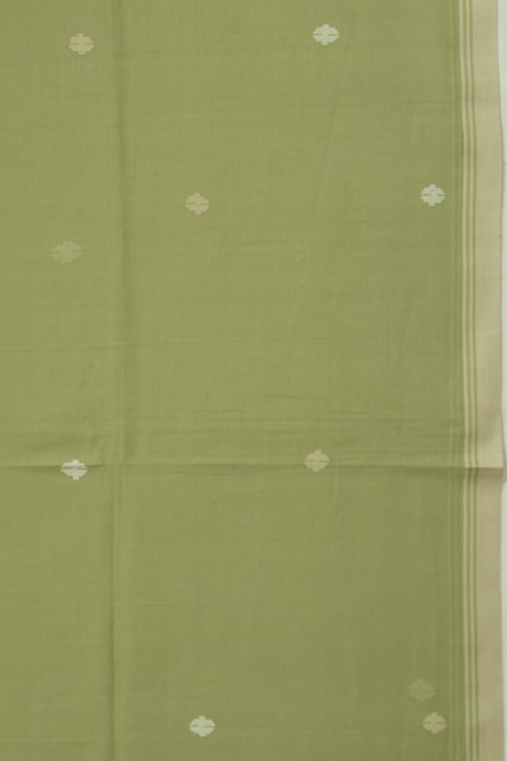 Phulia Cotton Butta Mehandi Green Saree