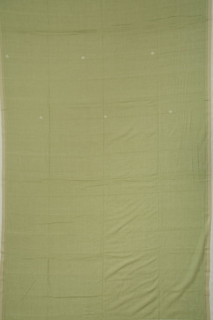 Phulia Cotton Butta Mehandi Green Saree