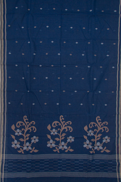 Phulia Cotton Butta Dark Blue Saree