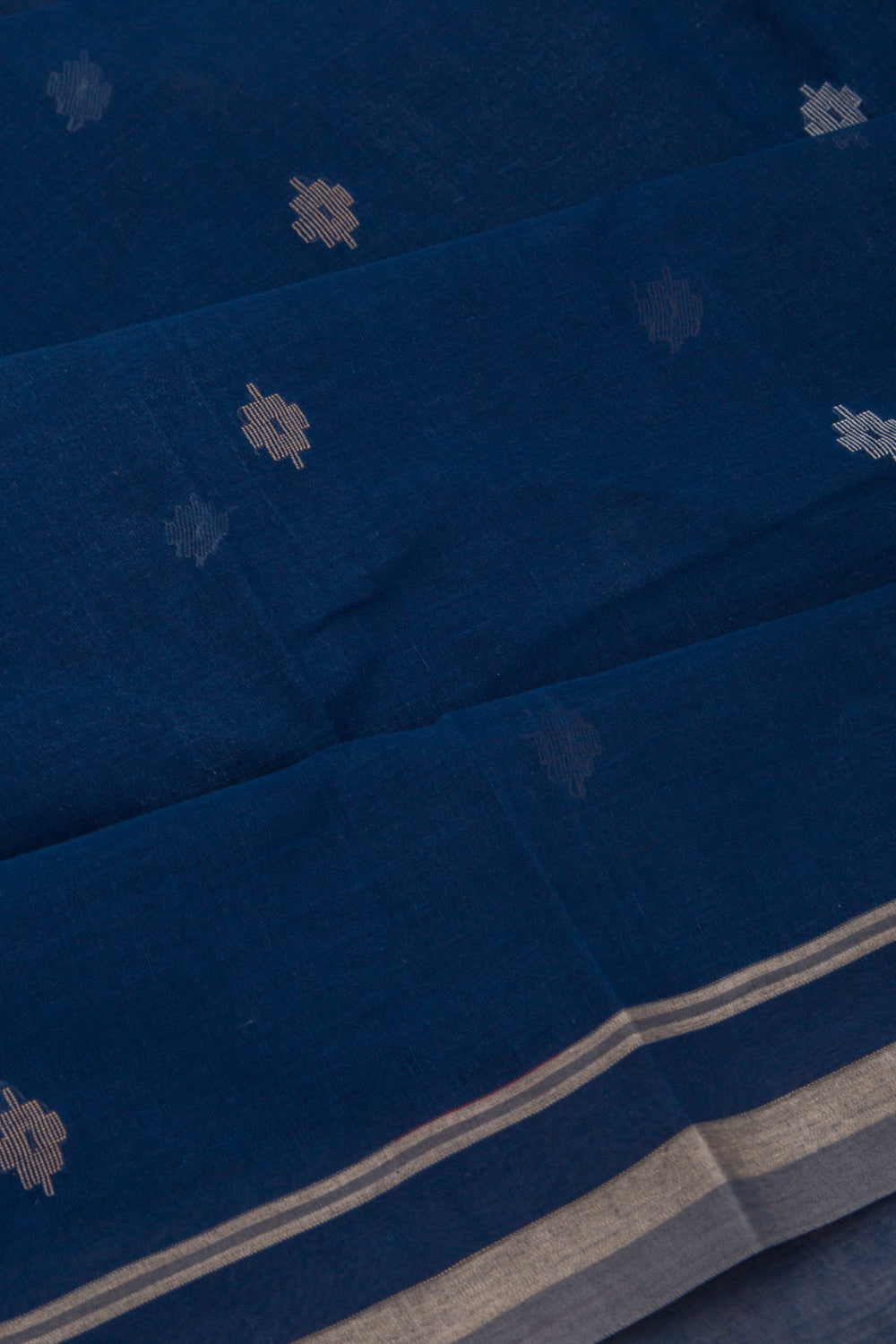 Phulia Cotton Butta Dark Blue Saree