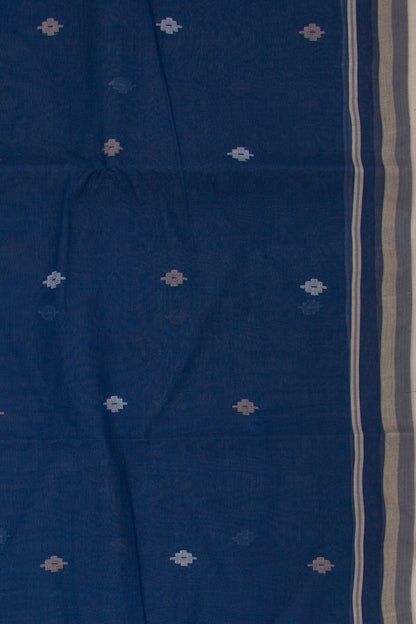 Phulia Cotton Butta Dark Blue Saree