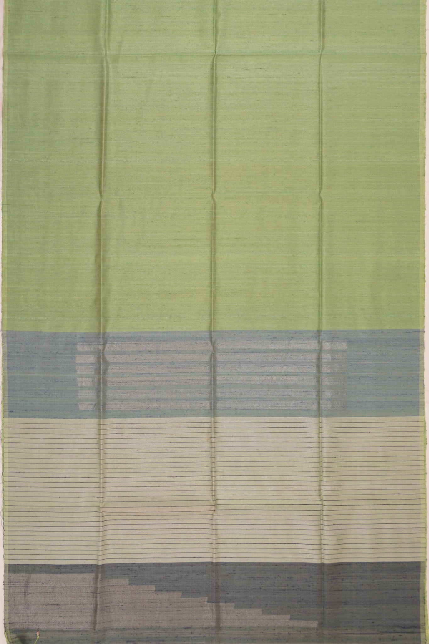 Tussar Plain Pastel Green Saree