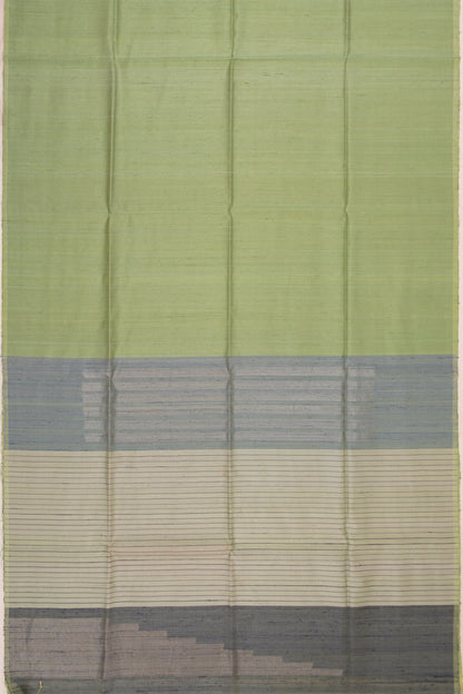 Tussar Plain Pastel Green Saree