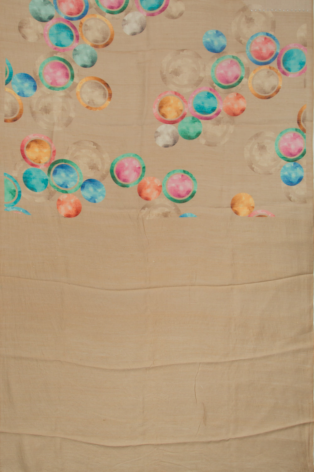 Organza Floral Printed Cream Saree With Sequins