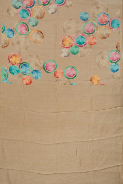 Organza Floral Printed Cream Saree With Sequins