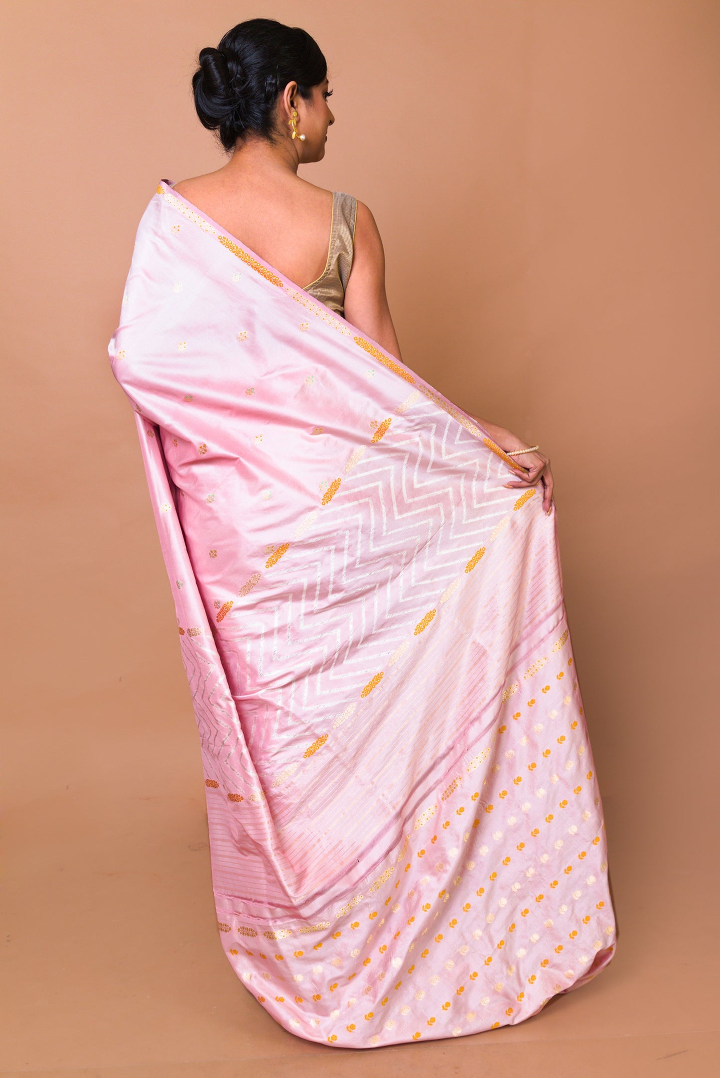 Banarasi Silk Butta Pink Saree