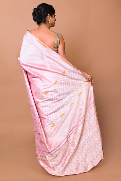Banarasi Silk Butta Pink Saree