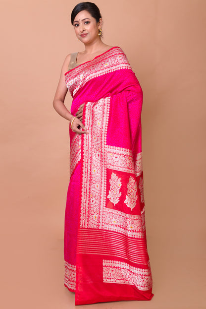 Banarasi Silk Jacquard Pink Saree