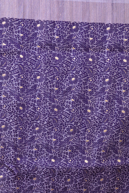 Banarasi Silk Jaal Violet Saree