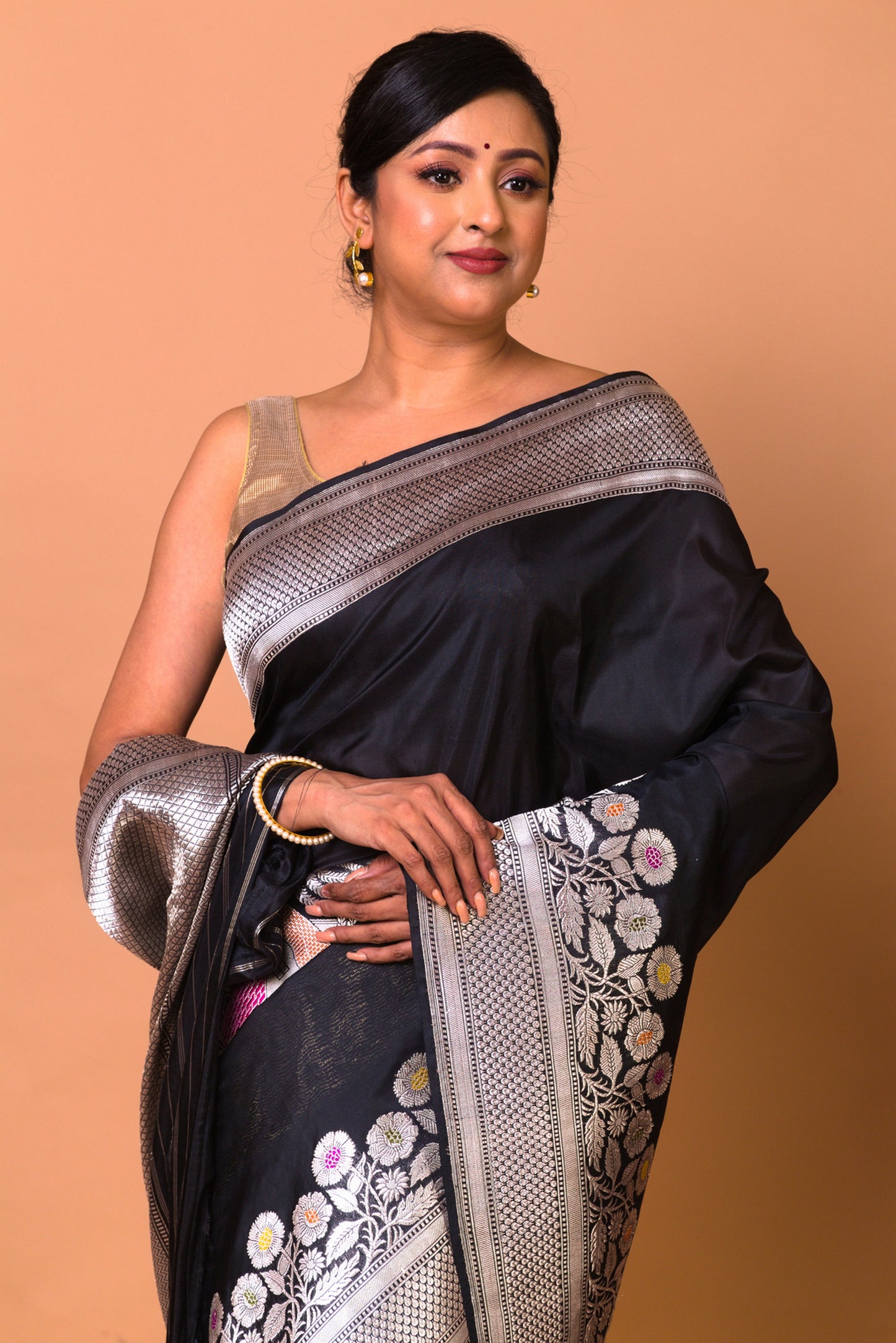 Banarasi Silk Plain Black Saree