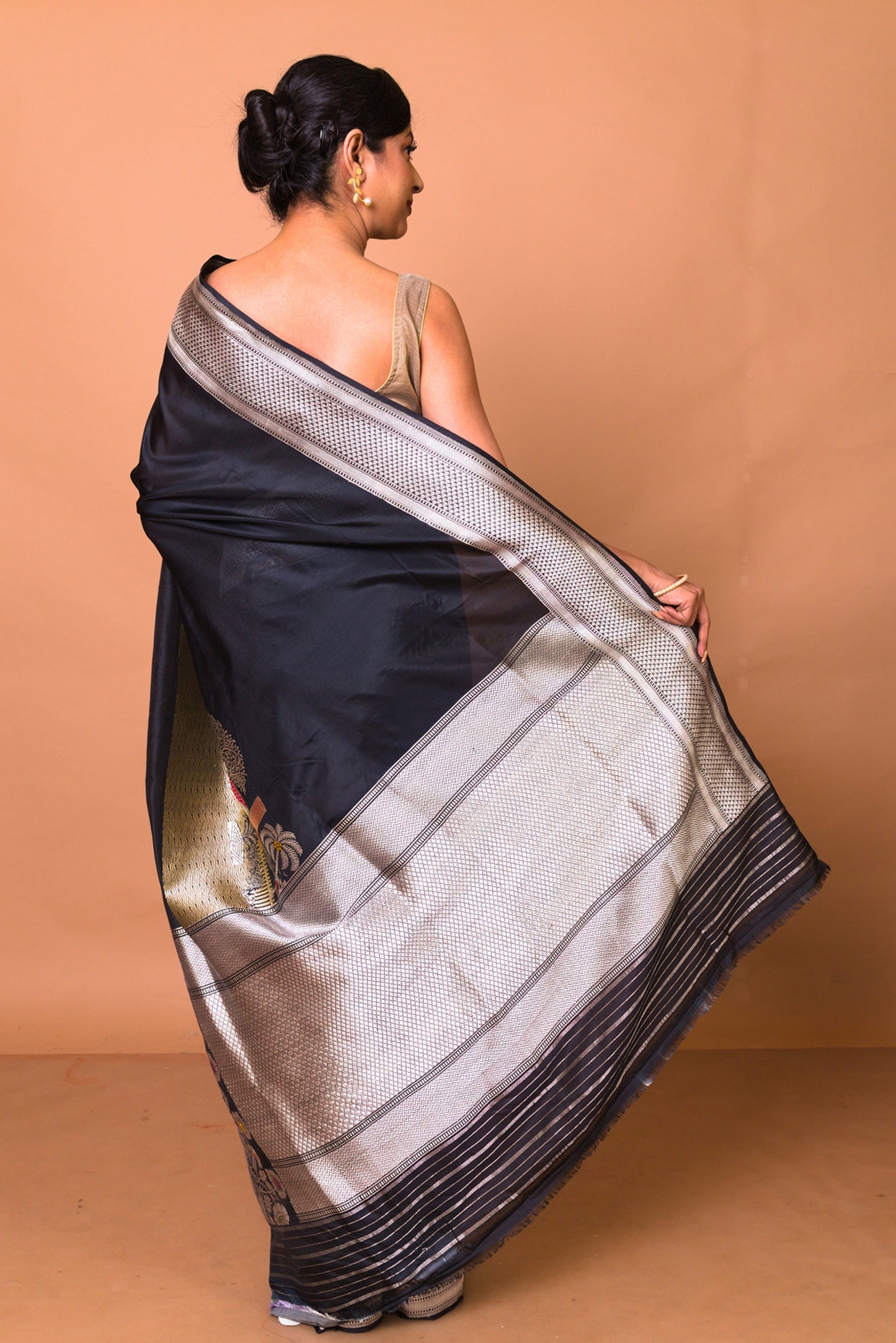 Banarasi Silk Plain Black Saree
