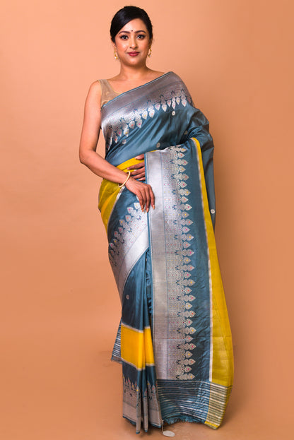 Banarasi Silk Butta Teal Blue Saree