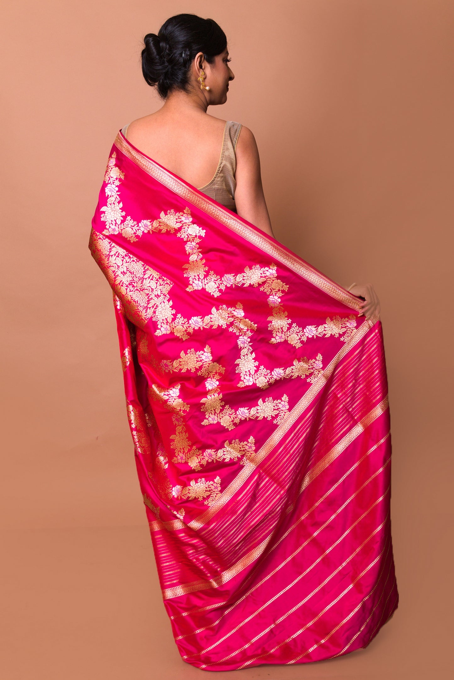 Banarasi Silk Jaal Pink Saree