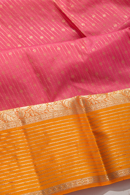 Taranga Kanchi Silk Vertical Lines Peach Saree