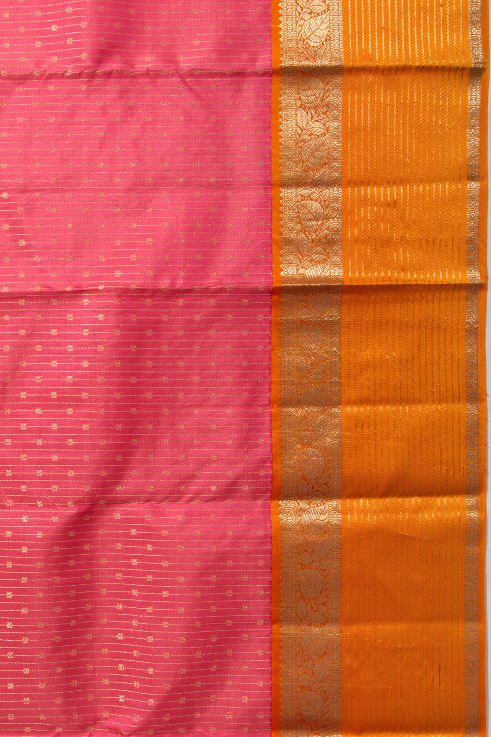 Taranga Kanchi Silk Vertical Lines Peach Saree
