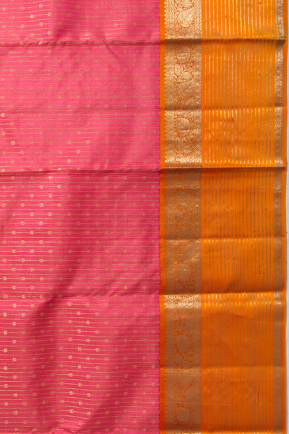 Taranga Kanchi Silk Vertical Lines Peach Saree