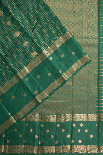 Taranga Kanchi Silk Checks And Butta Green Saree