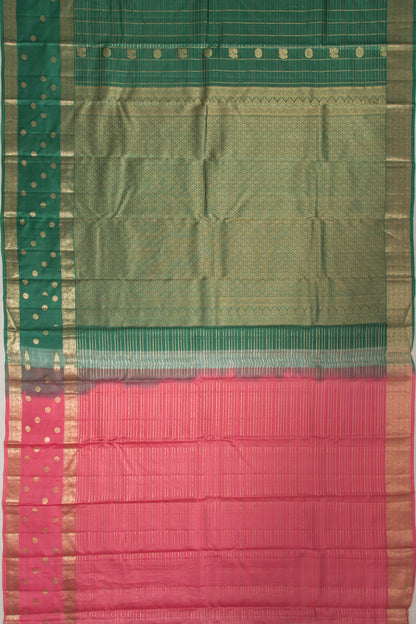 Taranga Kanchi Silk Checks And Butta Green Saree