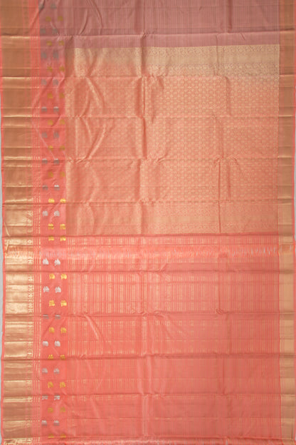 Taranga Kanchi Silk Horizontal Lines Pastel Brown Saree