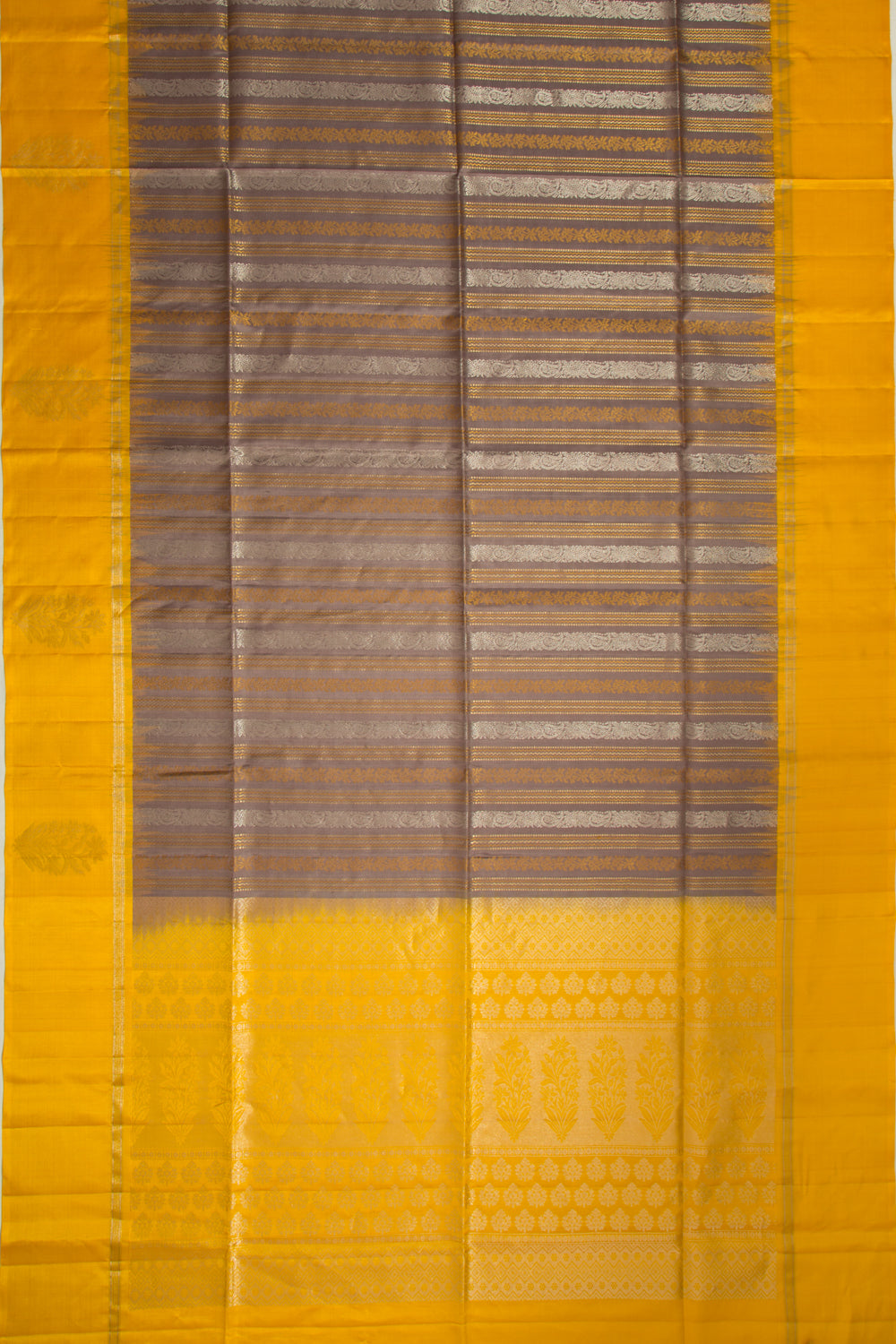 Coimbatore Soft Silk Vertical Lines Grey Saree