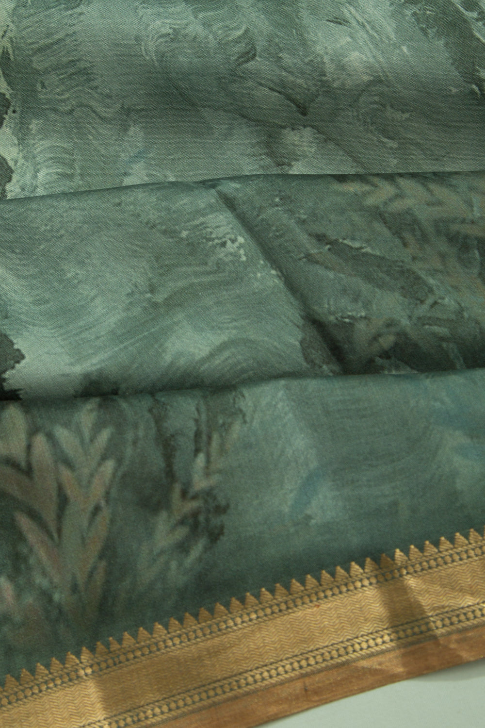 Tussar Printed Grey Saree