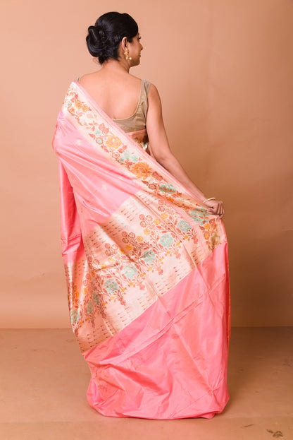Banarasi Silk Jaal Pink Saree