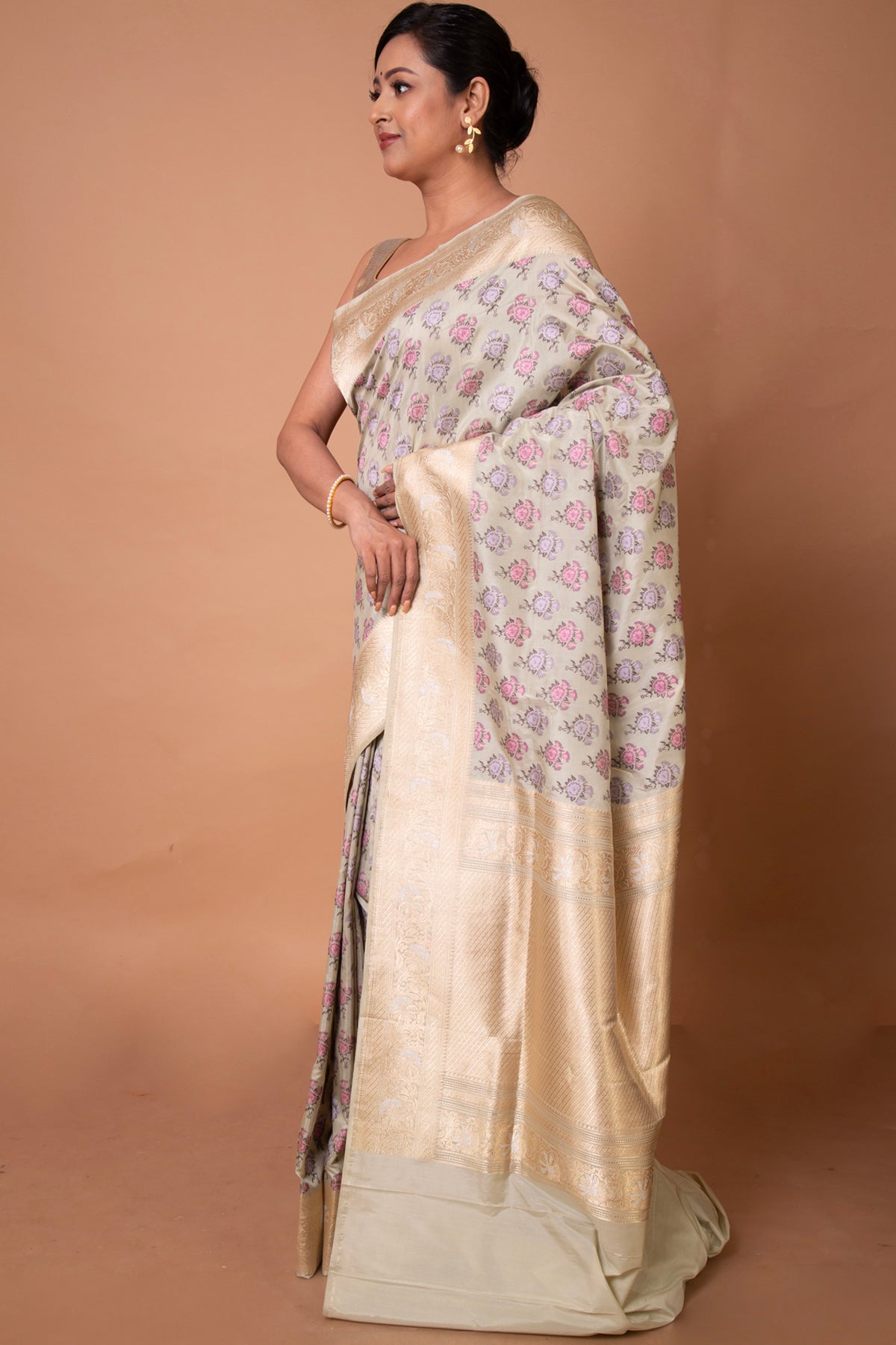 Banarasi Silk Floral Brocade Pastel Green Saree