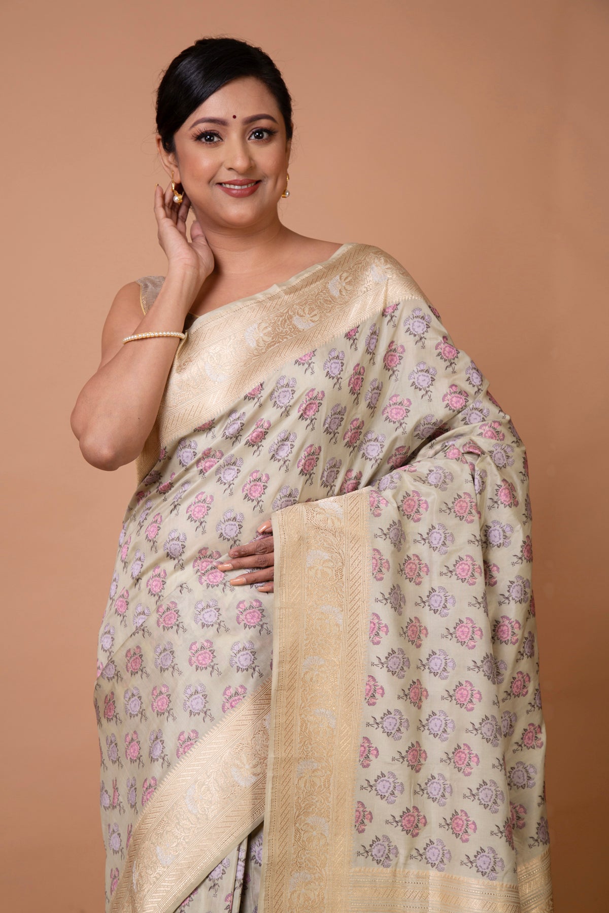 Banarasi Silk Floral Brocade Pastel Green Saree