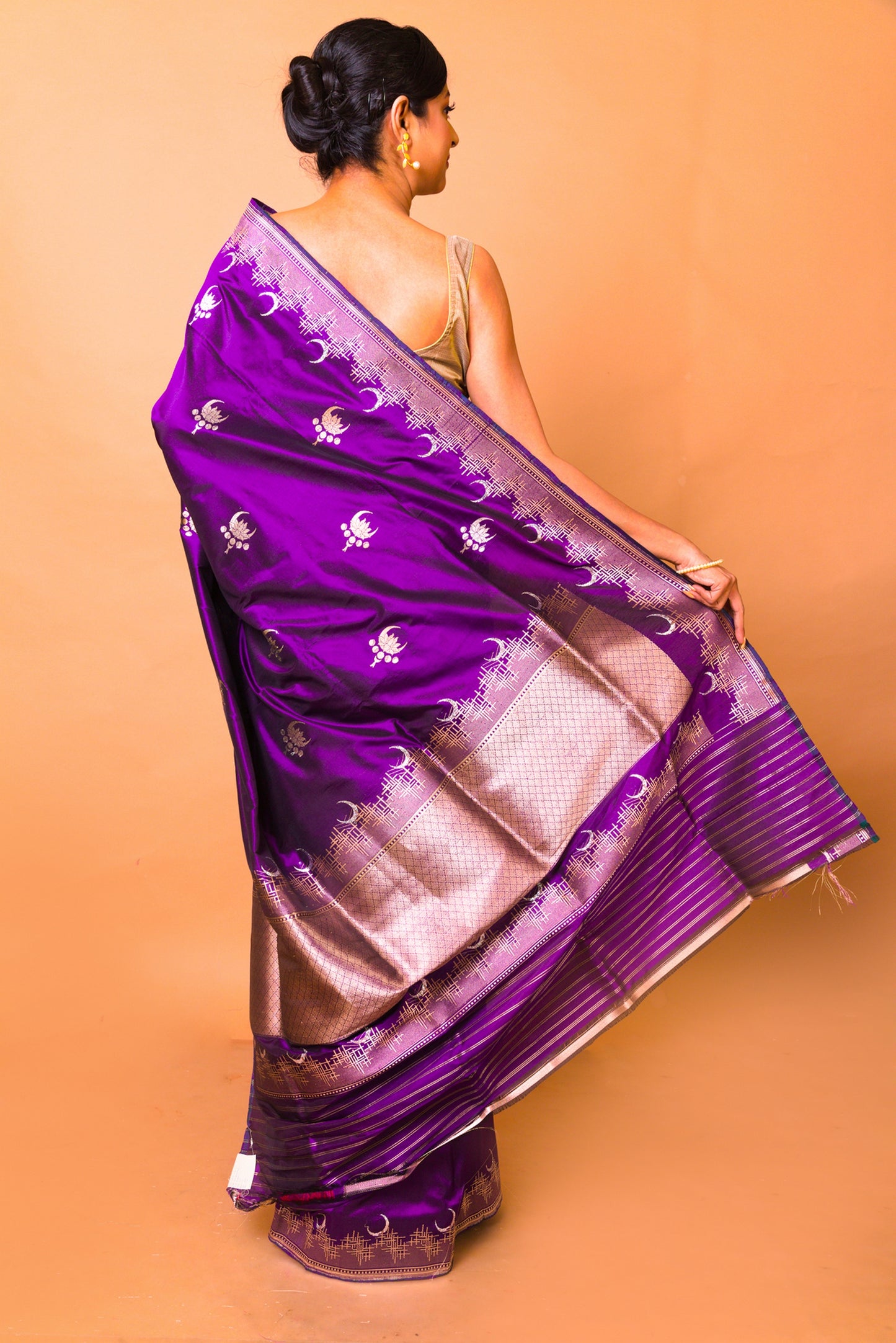 Banarasi Silk Butta Purple Saree