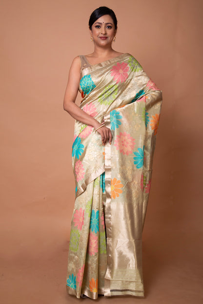 Banarasi Silk Floral Brocade Sage Green Saree