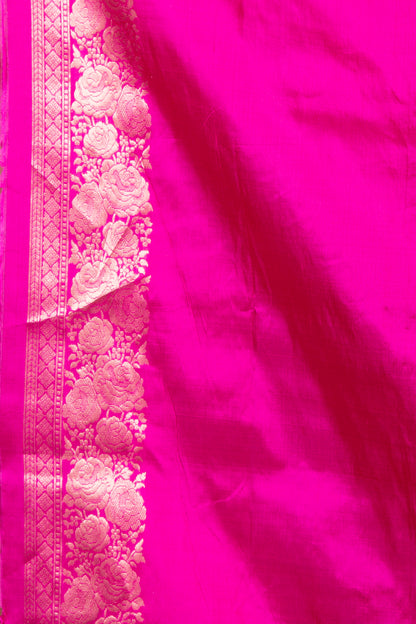 Banarasi Silk Floral Brocade Pink Saree