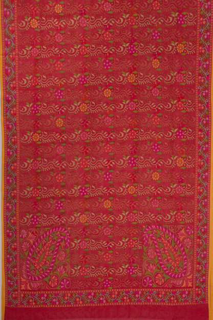 Banarasi Cotton Jamdani Raktambari Saree