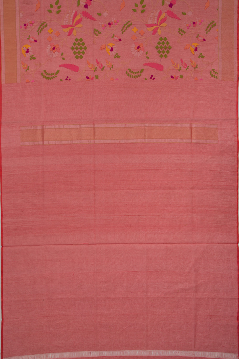 Banarasi Cotton Jamdani All Over Rakthambari Saree