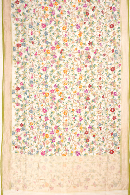 Banarasi Cotton Jamdani All Over Shwetambari Saree