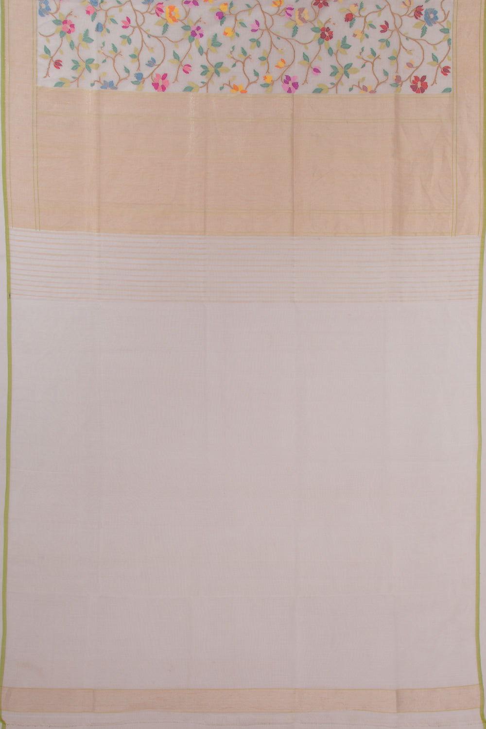 Banarasi Cotton Jamdani All Over Shwetambari Saree