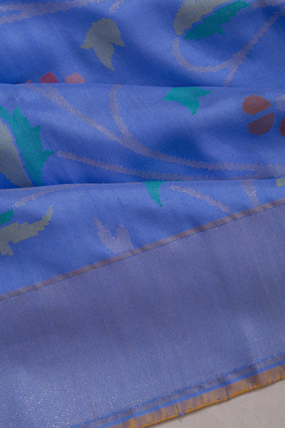 Banarasi Silk Jamdani Jaal Pastel Blue Saree