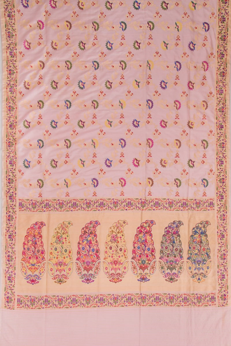 Banarasi Silk Jaal Baby Pink Saree