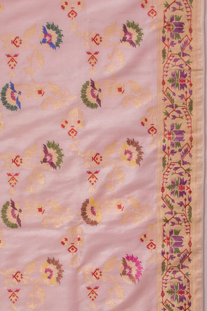 Banarasi Silk Jaal Baby Pink Saree