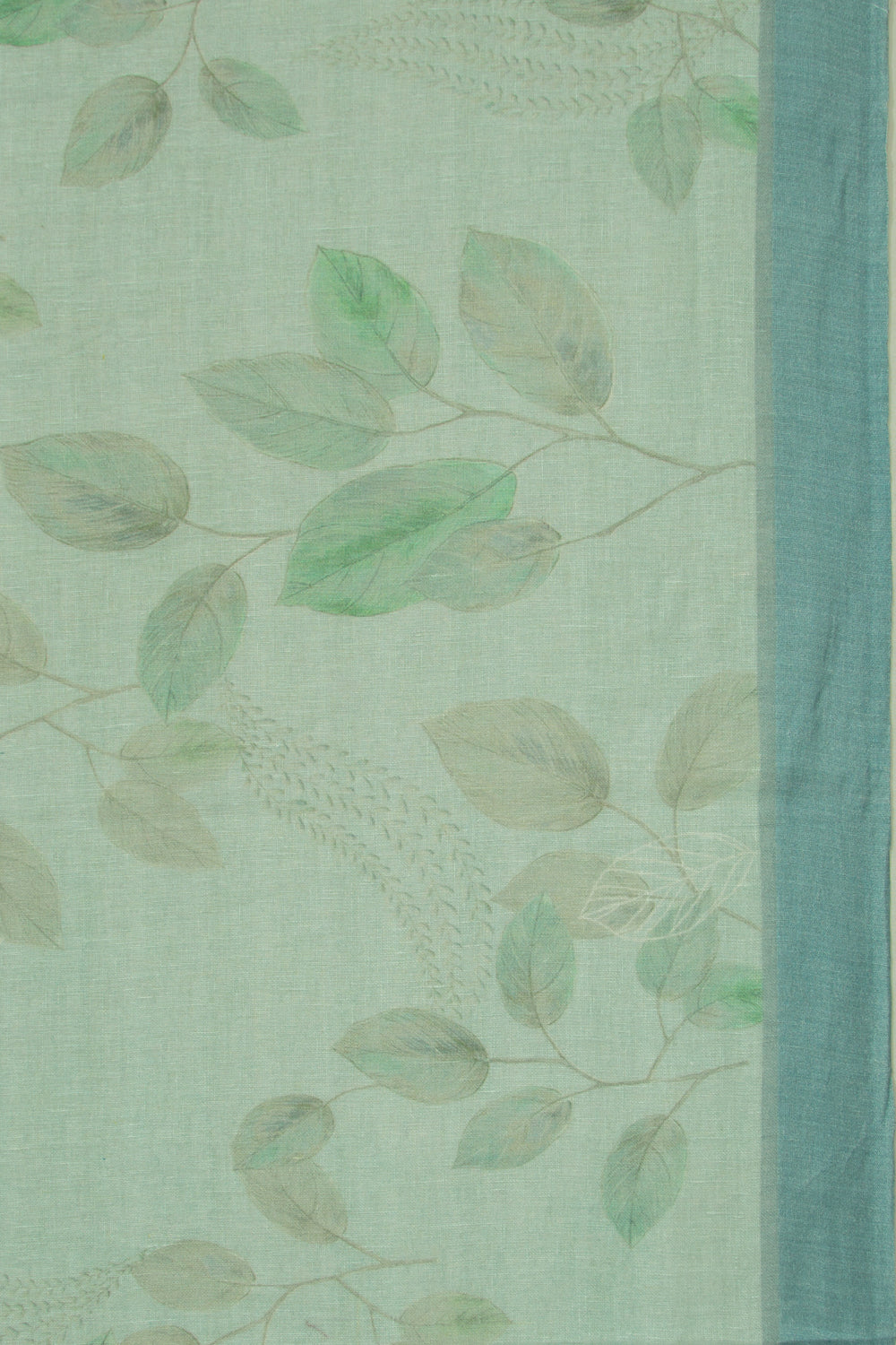 Linen Floral Printed Sky Blue Saree