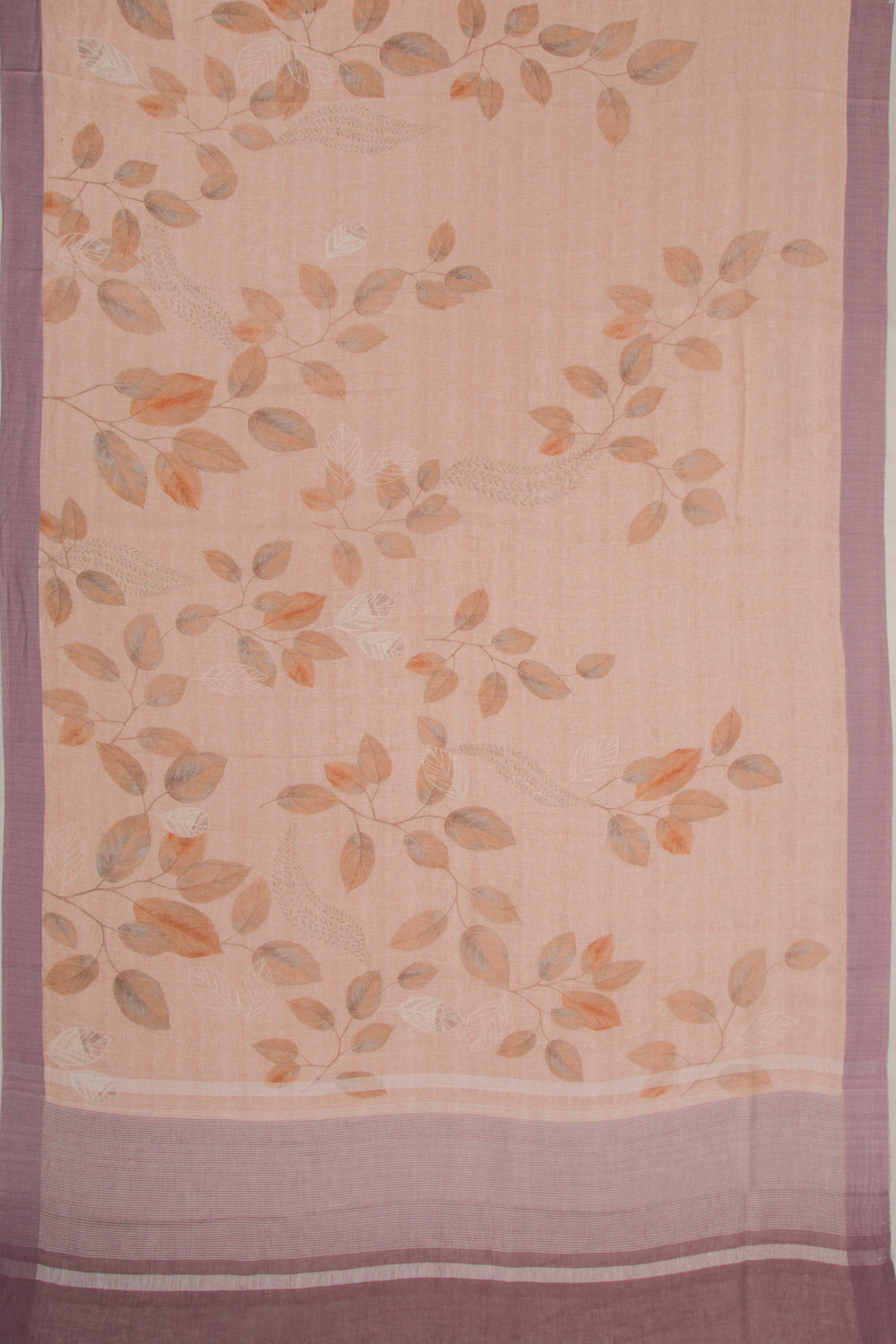 Linen Floral Printed Peach Saree