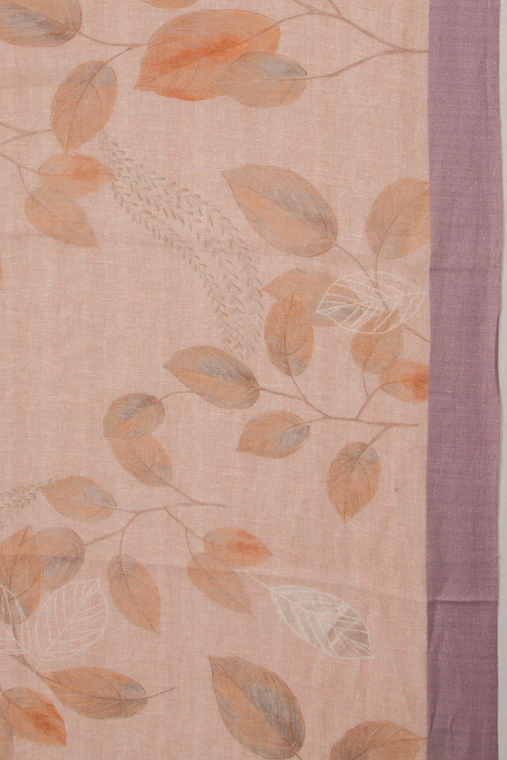 Linen Floral Printed Peach Saree
