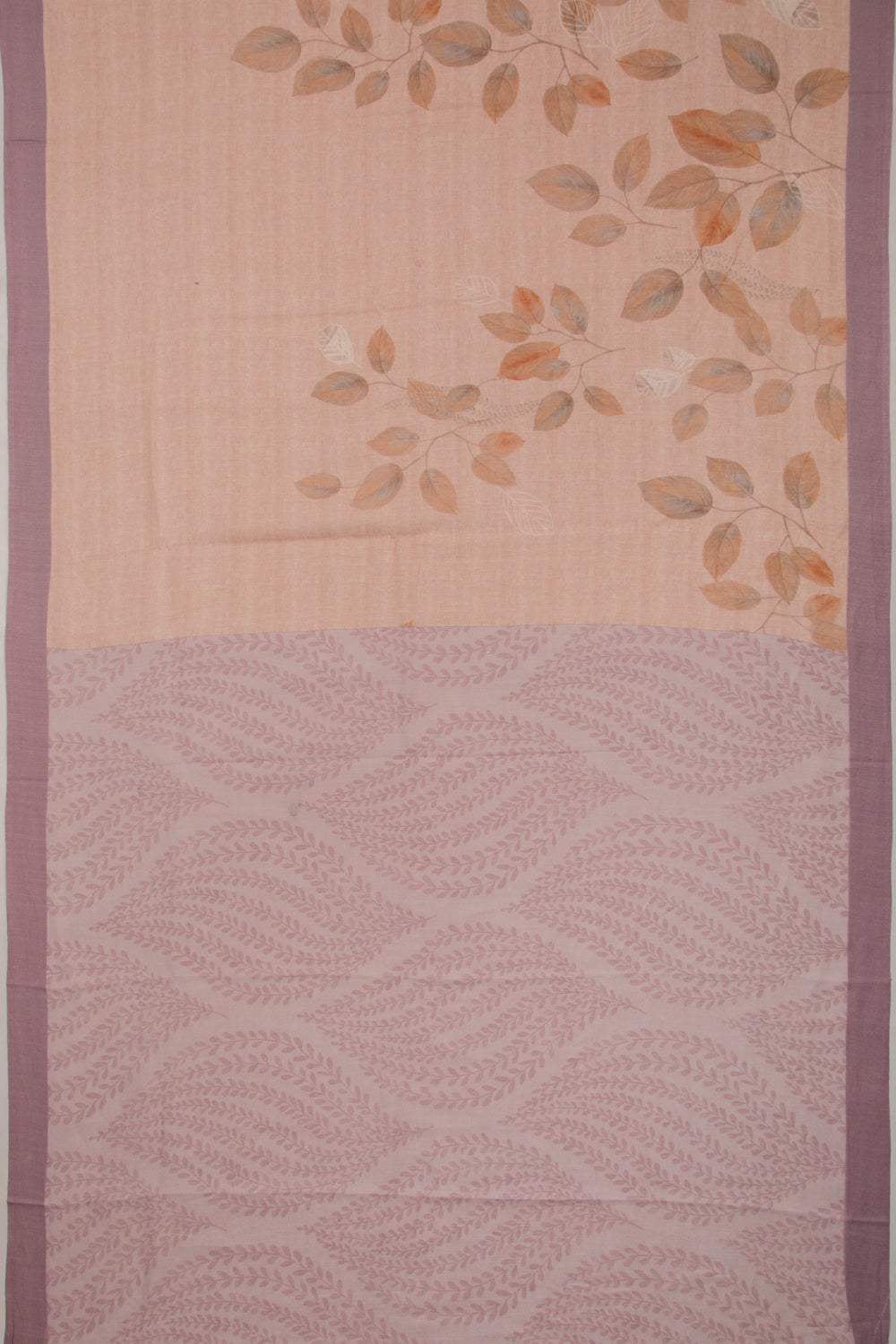 Linen Floral Printed Peach Saree